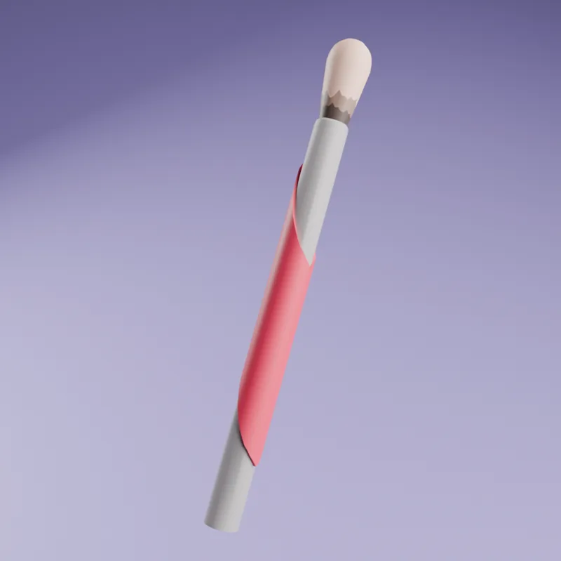 3D model of a slim make-up brush